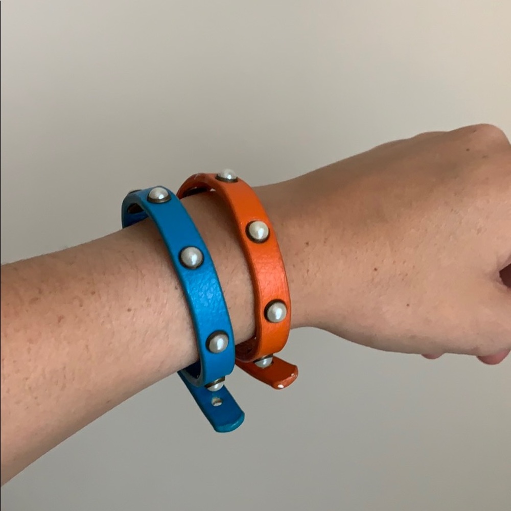 Leather Pearl Bracelet Duo